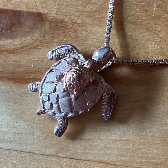 STERLING SILVER GOLD PLATED SILVER 925 WITH CHAIN TURQUOISE NECKLACE​ - Picture 9 of 13